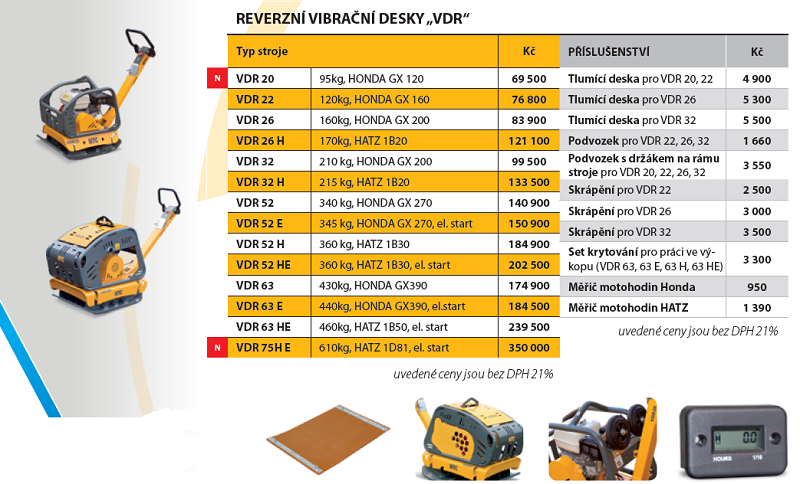 Tlumící deska, podložka pro reverzní vibrační desku VDR 22