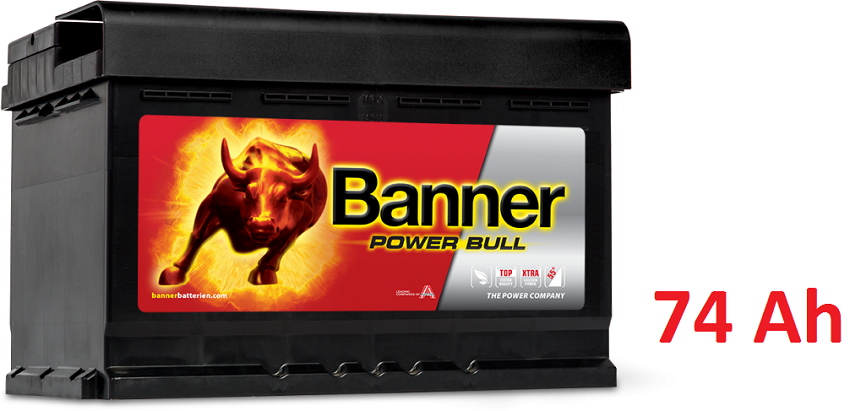 Autobaterie Banner Power Bull P74 12, 74 Ah, 12 V
