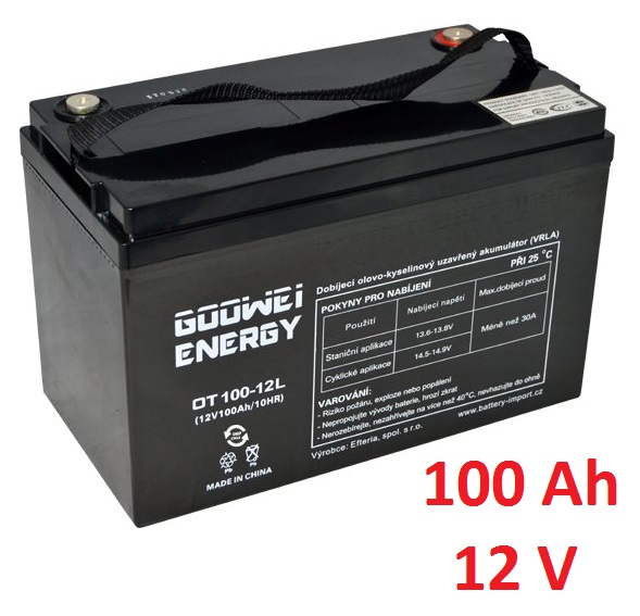 Trakční baterie (GEL) OTL 100 Ah , 12 V , kontakty T3 , GOOWEI ENERGY