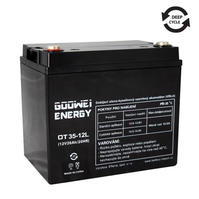 Trakční baterie (GEL) OTL 35 Ah , 12 V , kontakty B1 , GOOWEI ENERGY