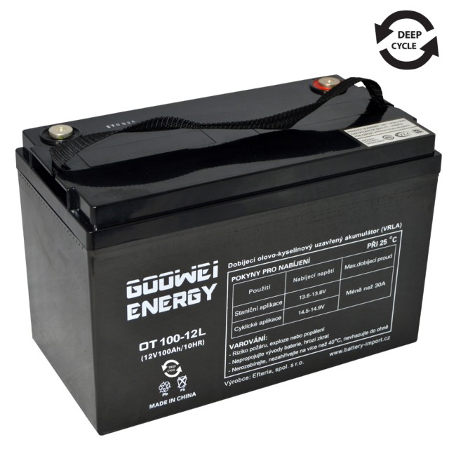 Trakční baterie (GEL) OTL 100 Ah , 12 V , kontakty T3 , GOOWEI ENERGY