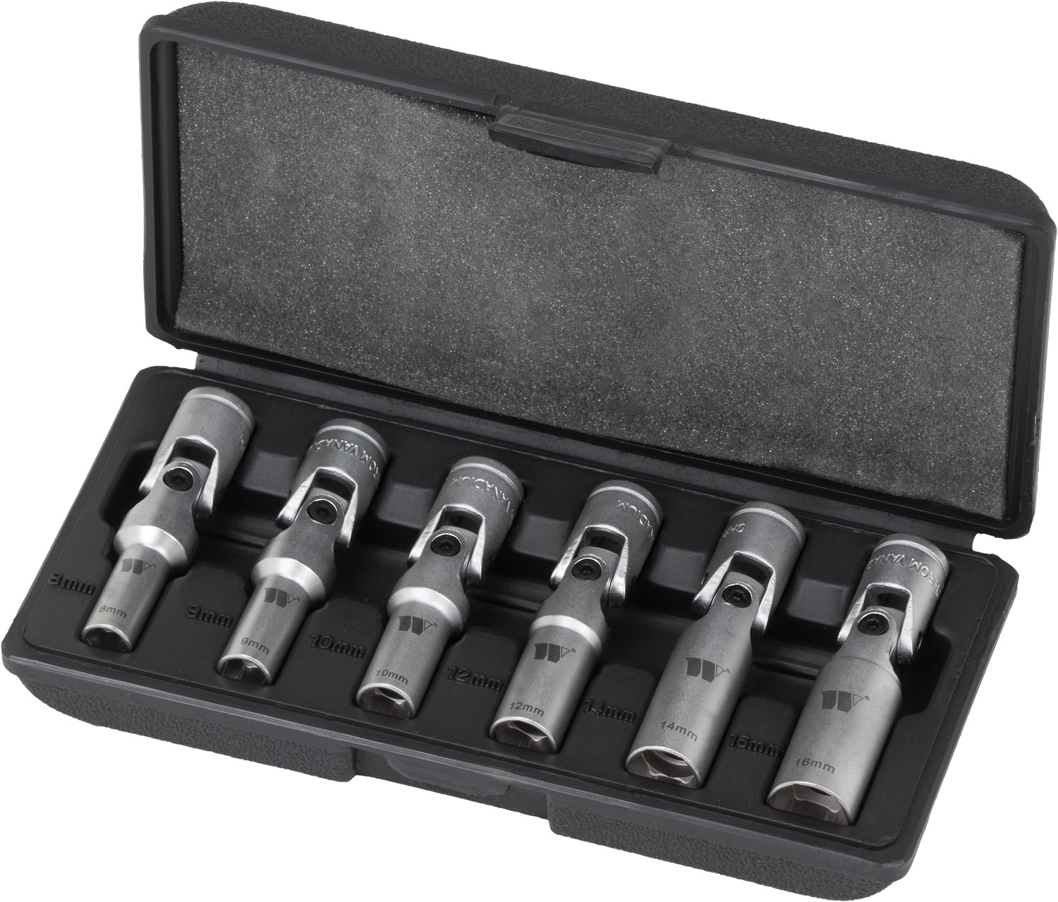 Hlavice nástrčné 3/8", 6-ti hran 8-16 mm, na žhavící svíčky, CrV, sada 6 dílů, Welzh