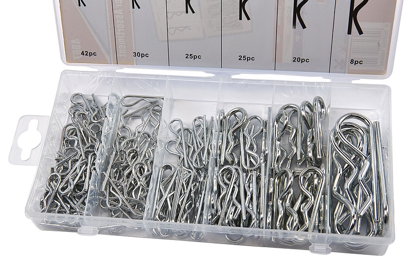 Závlačky pružinové 2,4 - 4 mm, sada 150 kusů