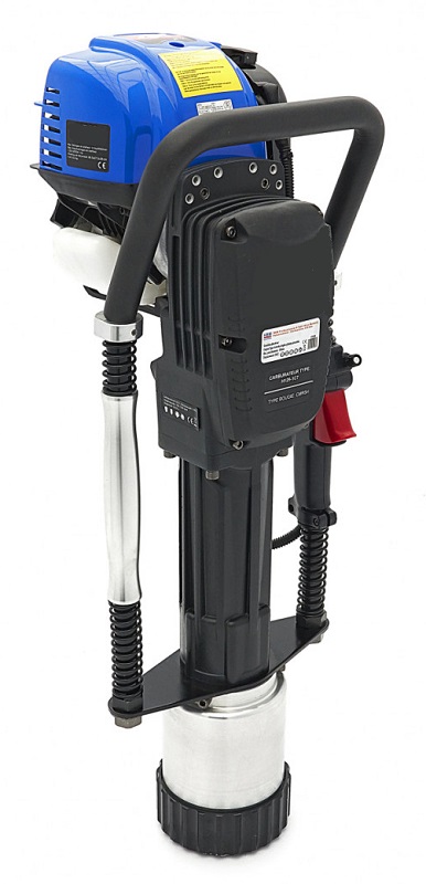 Motorové beranidlo pro zatloukání kůlů, benzínové 4-taktní, 1500 W, 1,6 Nm, 20-55 J