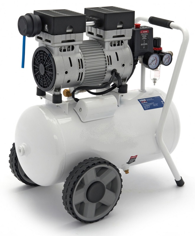 Tichý bezolejový kompresor "SILENT" 24 l , 2-válcový , 8 bar , 750 W 53-60 dB(A)