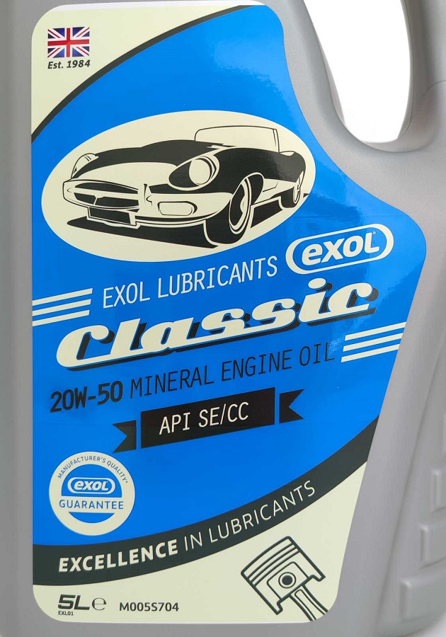 Exol CLASSIC 20W-50, minerální motorový olej pro starší vozy a veterány, 5l