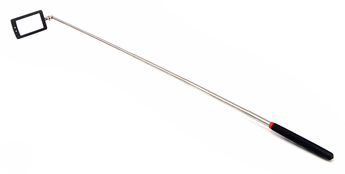 Zrcátko inspekční 80 x 50 mm, s LED osvětlením, teleskopické délka od 280 do 880 mm