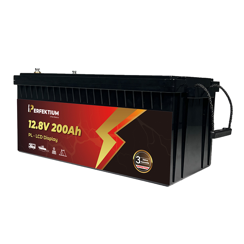 Trakční baterie 200 Ah, 12,8 V, Perfektium LiFePo4 Lithium, přes 4000 cyklů, 3 let záruka, s vestavěným Smart BMS a LCD displejem, PL-12.8V 200Ah Perfektium