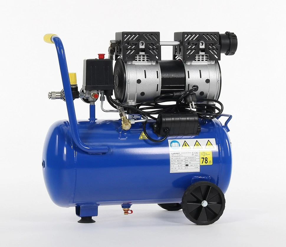 Ultra tichý, bezolejový, vzduchový kompresor, 8 bar, 24 l, 59db, 1,5kW, 106 l/min., 230V, MICHELIN MX 24-1