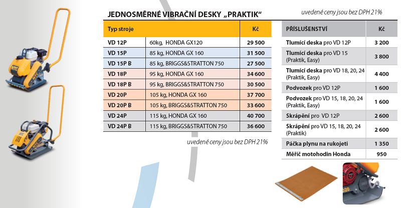 Tlumící deska, podložka pro vibrační desku VD 20P, 24P , NTC