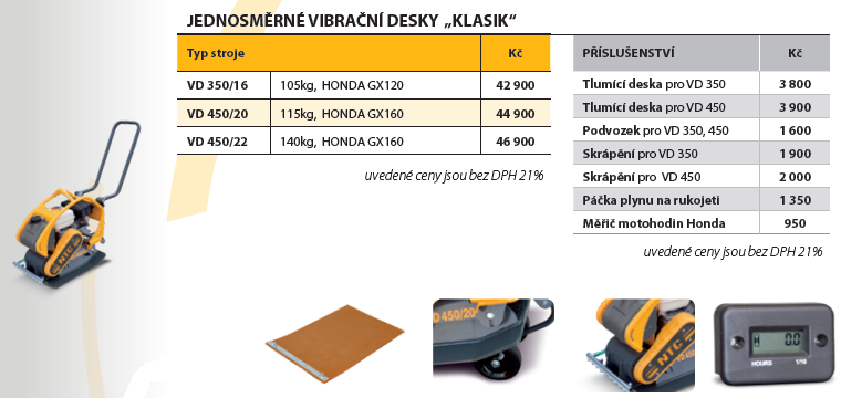 Podvozek pro vibrační desku VD 350/16, 450/20 a 450/22 , NTC