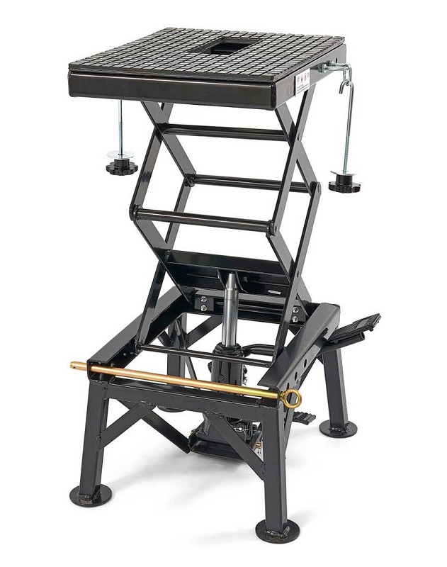 Kompaktní hydraulický motocyklový zvedák 50, zvednutí až 135 kg, hmotnost 33 kg