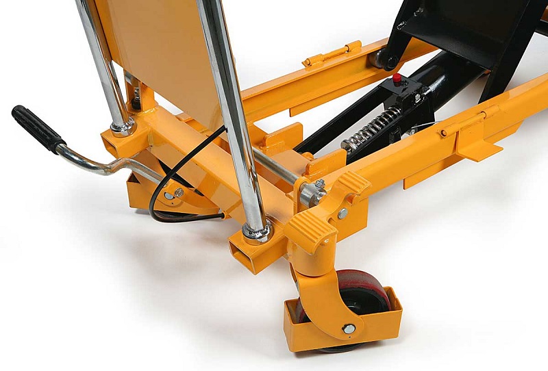 Manipulační vozík s hydraulickým nůžkovým zdvihem a pracovním stolem, nosnost až 1000 kg, zdvih 1000 mm