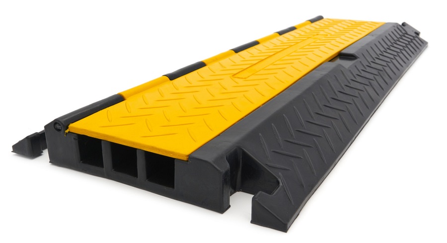 Kabelový most, kabelový přejezd s odklápěcím víkem, 3 kanály, nosnost 9 t, délka 90 cm