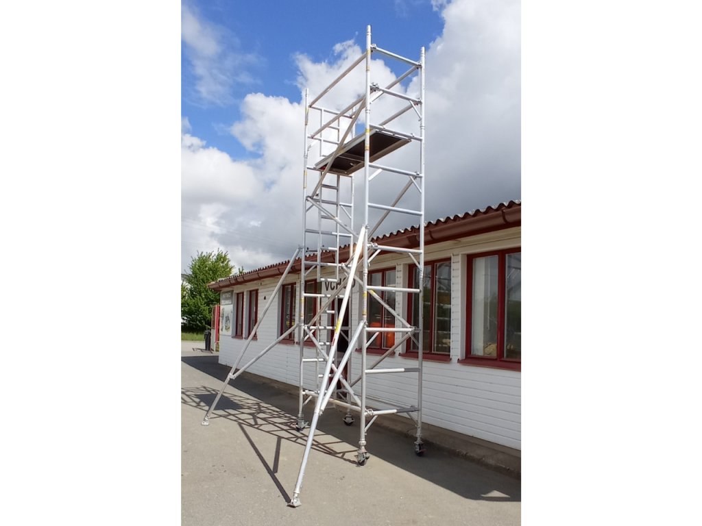 Profesionální hliníkové lešení o pracovní výšce 6,2 m, půdorys lešení 0,85 x 1,8 m Transform Tower
