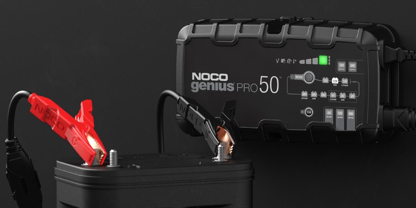 Automatická nabíječka baterií, akumulátorů 6V/12V/24V, nabíjecí proud 50A, pro baterie do 2000 Ah NOCO GENIUS PRO50