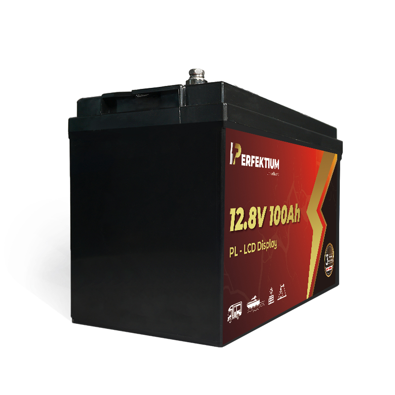 Trakční baterie 100 Ah, 12,8 V, Perfektium LiFePo4 Lithium, přes 4000 cyklů, 3 let záruka, s vestavěným Smart BMS a LCD displejem, PL-12.8V 100Ah Perfektium