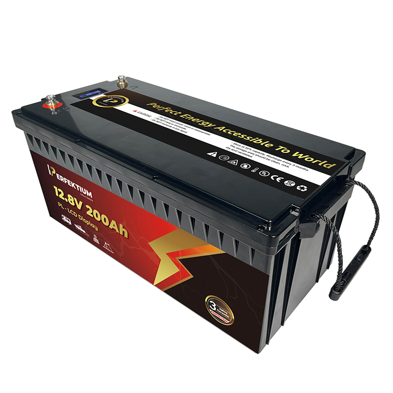 Trakční baterie 200 Ah, 12,8 V, Perfektium LiFePo4 Lithium, přes 4000 cyklů, 3 let záruka, s vestavěným Smart BMS a LCD displejem, PL-12.8V 200Ah Perfektium
