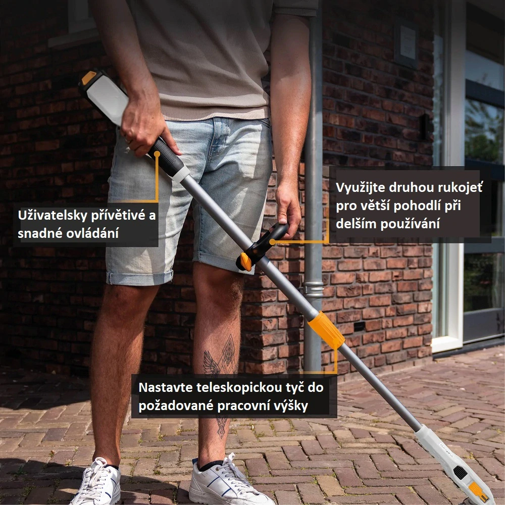 Aku bezdrátový kartáč na čištění spár, odstraňovač plevele, mechu a nečistot, 18 V, FIXXBRUSH BATAVIA