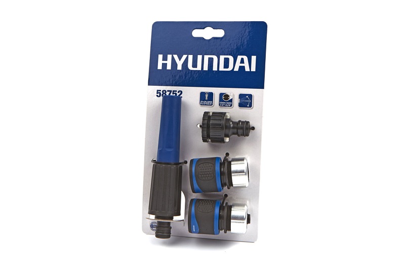 Zahradní sada trysky a adaptérů pro hadice, 4 - dílná sada, 1/2" a 5/8", HYUNDAI - VÝPRODEJ