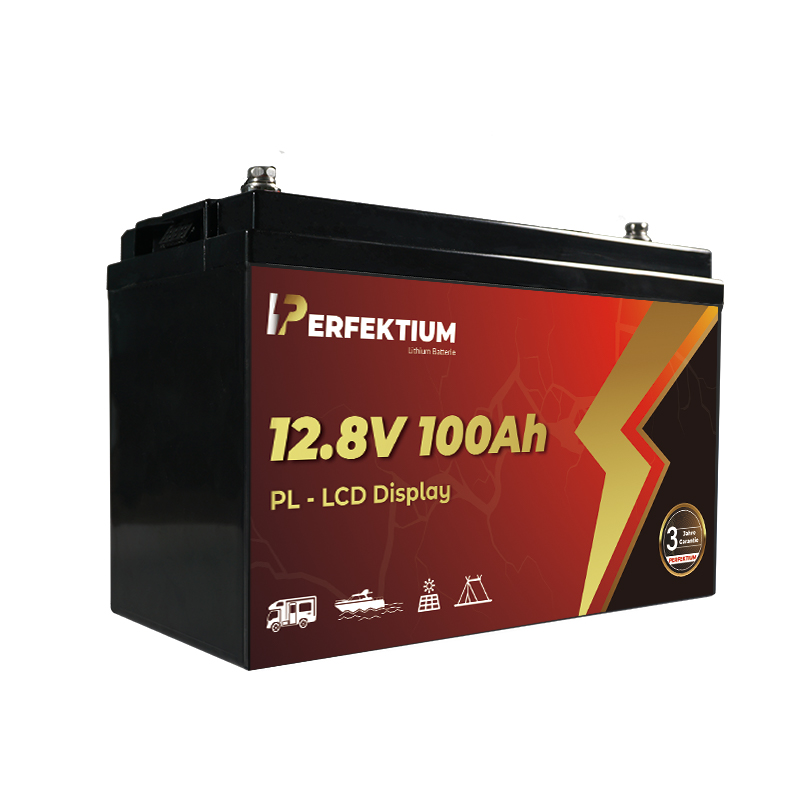 Trakční baterie 100 Ah, 12,8 V, Perfektium LiFePo4 Lithium, přes 4000 cyklů, 3 let záruka, s vestavěným Smart BMS a LCD displejem, PL-12.8V 100Ah Perfektium