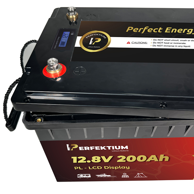 Trakční baterie 200 Ah, 12,8 V, Perfektium LiFePo4 Lithium, přes 4000 cyklů, 3 let záruka, s vestavěným Smart BMS a LCD displejem, PL-12.8V 200Ah Perfektium