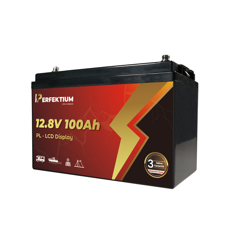 Trakční baterie 100 Ah, 12,8 V, Perfektium LiFePo4 Lithium, přes 4000 cyklů, 3 let záruka, s vestavěným Smart BMS a LCD displejem, PL-12.8V 100Ah Perfektium
