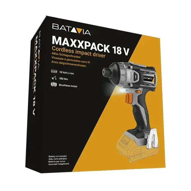 AKU bezdrátový rázový utáhovák, 18V Li-Ion, 180 Nm, bez baterie a nabíječky, bateriová platforma MAXXPACK ULTRA BATAVIA