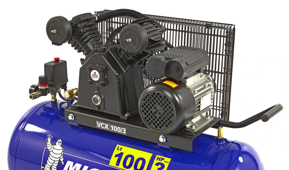 Olejový, výkonný, vzduchový kompresor s řemenovým pohonem, 10 barů, 100 l, 2,2 kW, 350 l/min., 230 V MICHELIN VCX 100/3