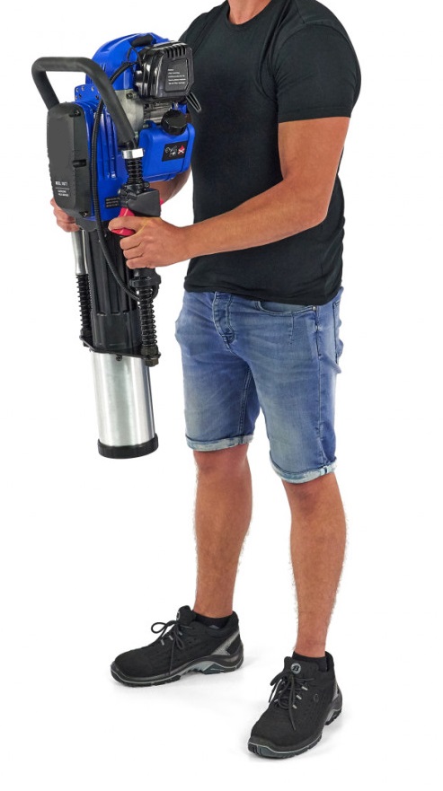 Motorové beranidlo pro zatloukání kůlů, benzínové 2-taktní, 1500 W, 2,5 Nm, 20-55 J