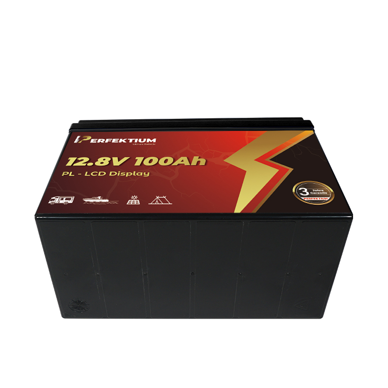 Trakční baterie 100 Ah, 12,8 V, Perfektium LiFePo4 Lithium, přes 4000 cyklů, 3 let záruka, s vestavěným Smart BMS a LCD displejem, PL-12.8V 100Ah Perfektium