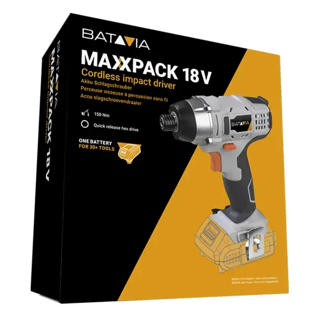 AKU bezdrátový rázový utahovák, 18V Li-Ion, 150 Nm, bez baterie a nabíječky, bateriová platforma MAXXPACK BATAVIA