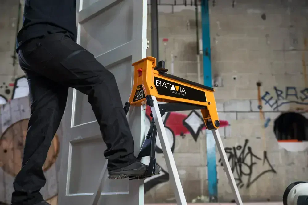 Profesionální pracovní stůl, stavební koza, upínací systém CROC LOCK COMPACT Batavia, upínací síla 1.000 kg, nosnost 250 kg BATAVIA