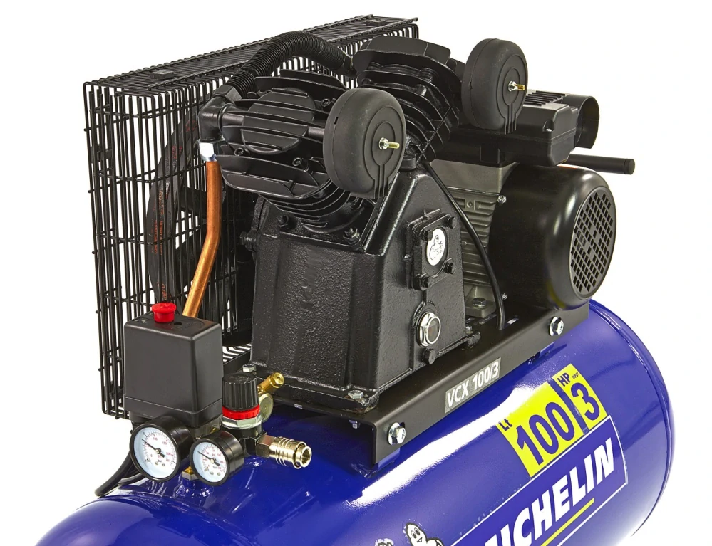 Olejový, výkonný, vzduchový kompresor s řemenovým pohonem, 10 barů, 100 l, 2,2 kW, 350 l/min., 230 V MICHELIN VCX 100/3