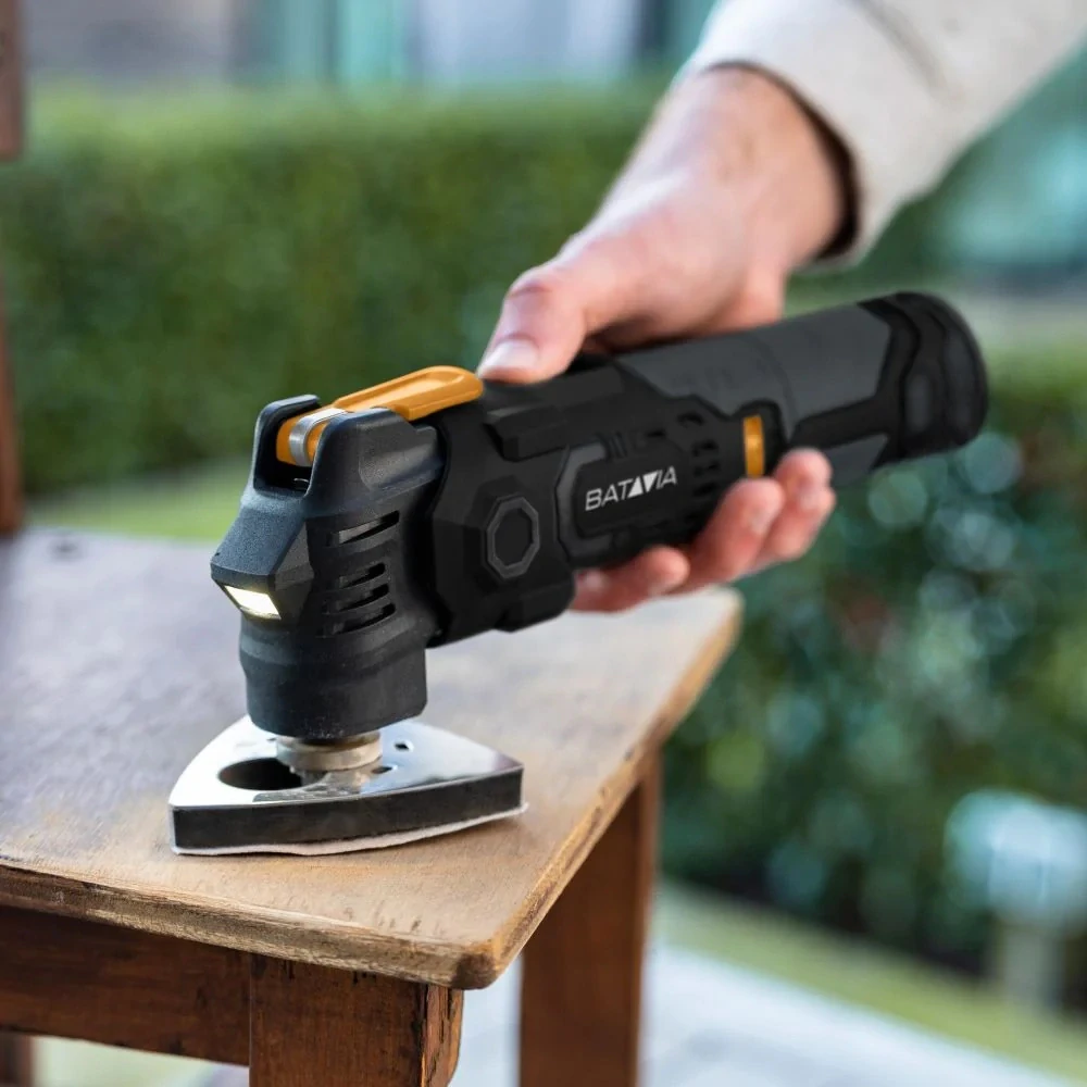 Aku antivibrační multifunkční nástroj Multitool, 12V Li-Ion, 5.000 - 20.000 ot./min, včetně 2,0Ah baterie a nabíjecího kabelu USB-C, sada Fixxpack 2.0 BATAVIA