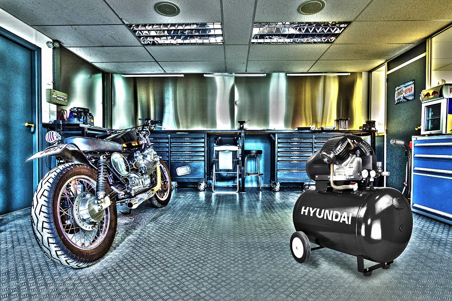 Olejový vzduchový kompresor HC100L-A, 100 l, 8 bar, 2200 W HYUNDAI