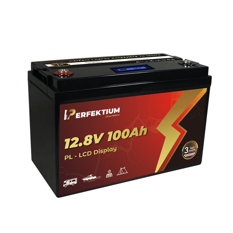 Trakční baterie 100 Ah, 12,8 V, Perfektium LiFePo4 Lithium, přes 4000 cyklů, 3 let záruka, s vestavěným Smart BMS a LCD displejem, PL-12.8V 100Ah Perfektium