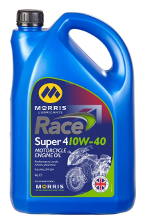Morris Race Super 4 10W-40, olej pro 4-taktní závodní motocyklové motory, 4l