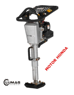 Vibrační pěch, žába, lehký s úzkou patkou, benzínový motor, 9,1 kN, 33 kg, LVS 30 - GX Lumag