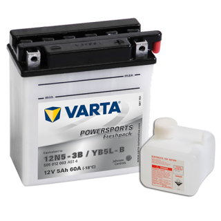 Motobaterie VARTA Powersports Freshpack 5 Ah , 12 V , 505 012 , YB5L-B