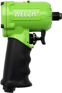 Mini ultra krátký vzduchový, pneumatický rázový utahovák 1/2", 800 Nm, zelená barva Welzh