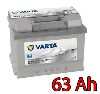 Baterie VARTA SILVER Dynamic 63 Ah , 563400 , D15