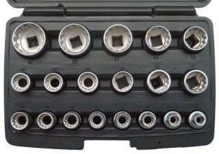 Nástrčné hlavice 1/2", Multi-lock, 12-ti hran, 8 - 32 mm, sada 19 dílů, Welzh