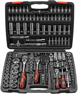 Gola sada 1/4" - 3/8" - 1/2", 6-ti hran 4 - 22 mm, Cr-V, S2, 191 dílů, Welzh