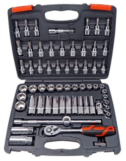 Gola sada 3/8", 6-ti hran 6 - 24 mm, Cr-V, 61 dílů, Welzh