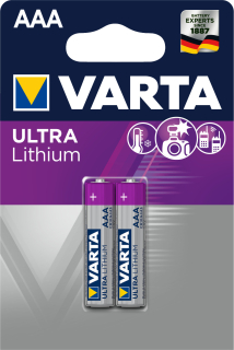 Tužková baterie ULTRA LITHIUM 2 ks, typ micro AAA, 6103 VARTA