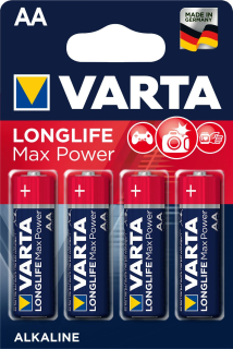 Tužková baterie LONGLIFE MAX POWER 4 ks, typ AA, 4706 VARTA