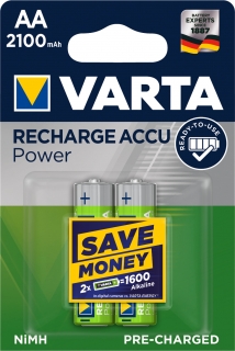 VARTA nabíjecí baterie POWER 2 ks - Ready To Use 2.100 mAh, 56706, typ AA