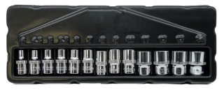 Nástrčné hlavice 1/4", 4 - 14 mm, CrV, sada 13 dílů, Welzh