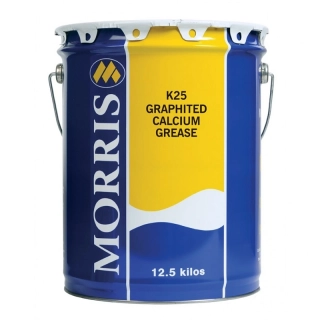 Morris K25, grafitové plastické mazivo, vazelína s velkou mechanickou odolností, k mazání točny tahačů a návěsů, 12,5 kg